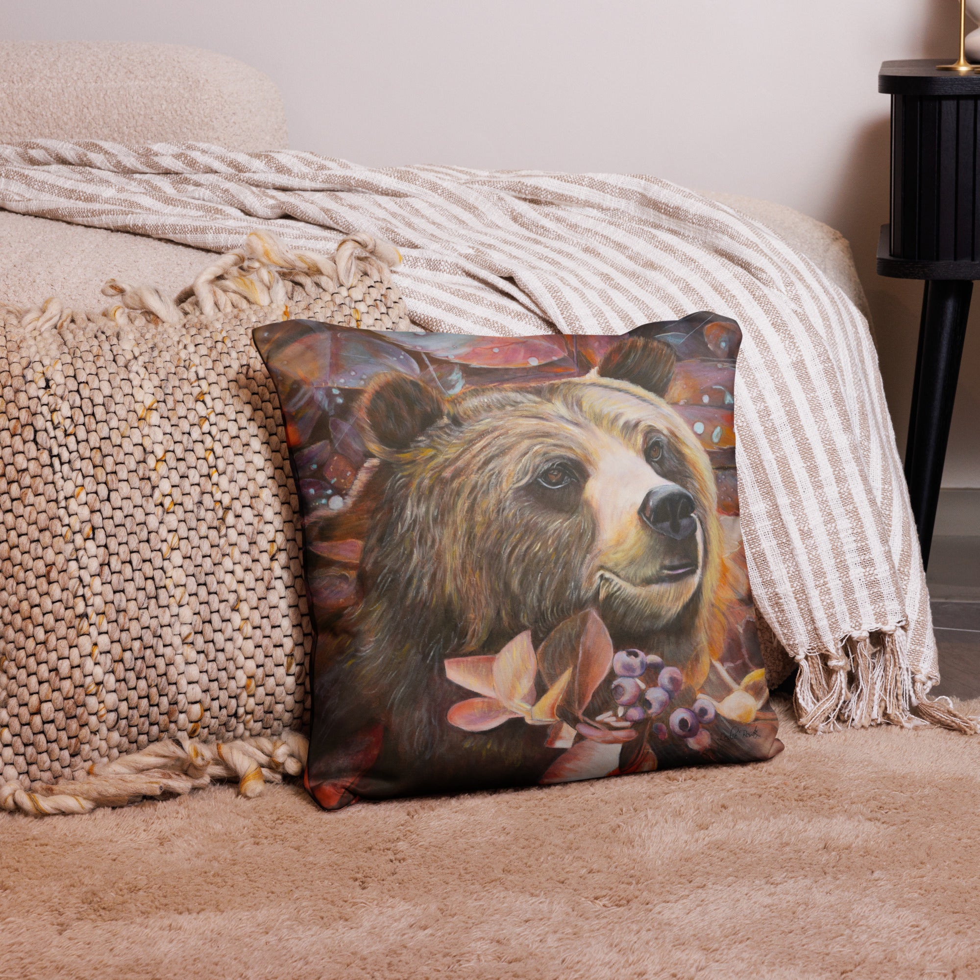 Life is Sweet Bear in a Bush Comfy Pillow