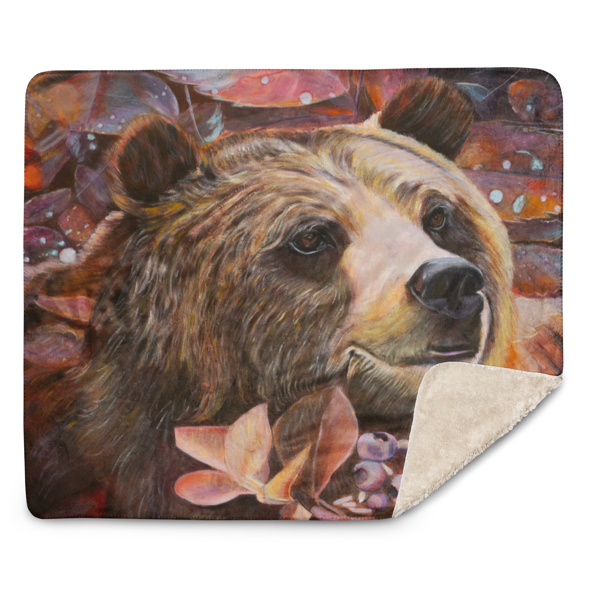 Plush Cosy Sherpa Throw blanket - Life is Sweet Bear Print