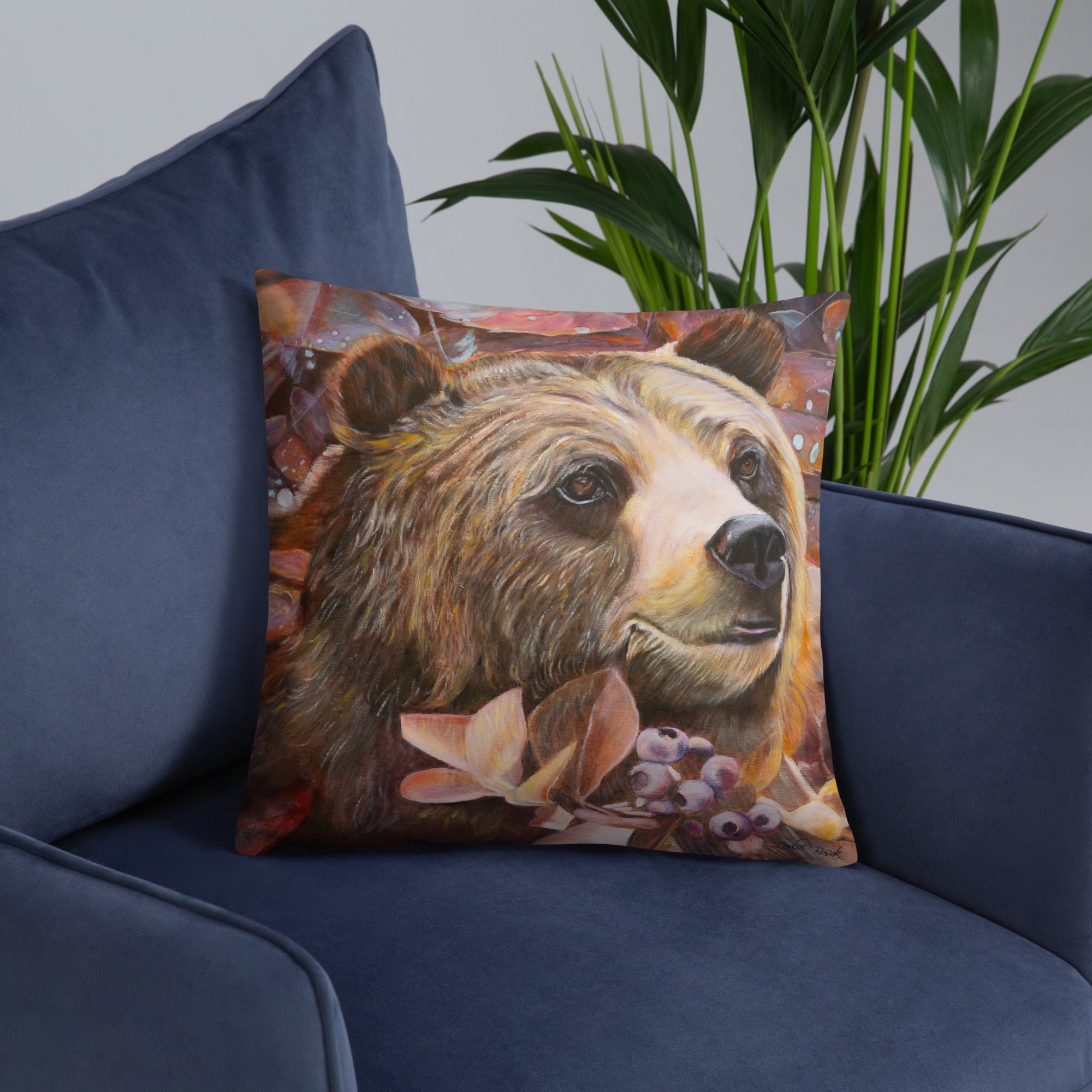 Life is Sweet Bear in a Bush Comfy Pillow